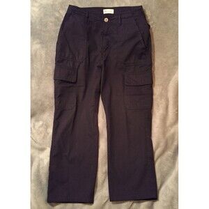 ZARA Cargo Pants Black High Rise Capri Women's Size 12 Pockets
